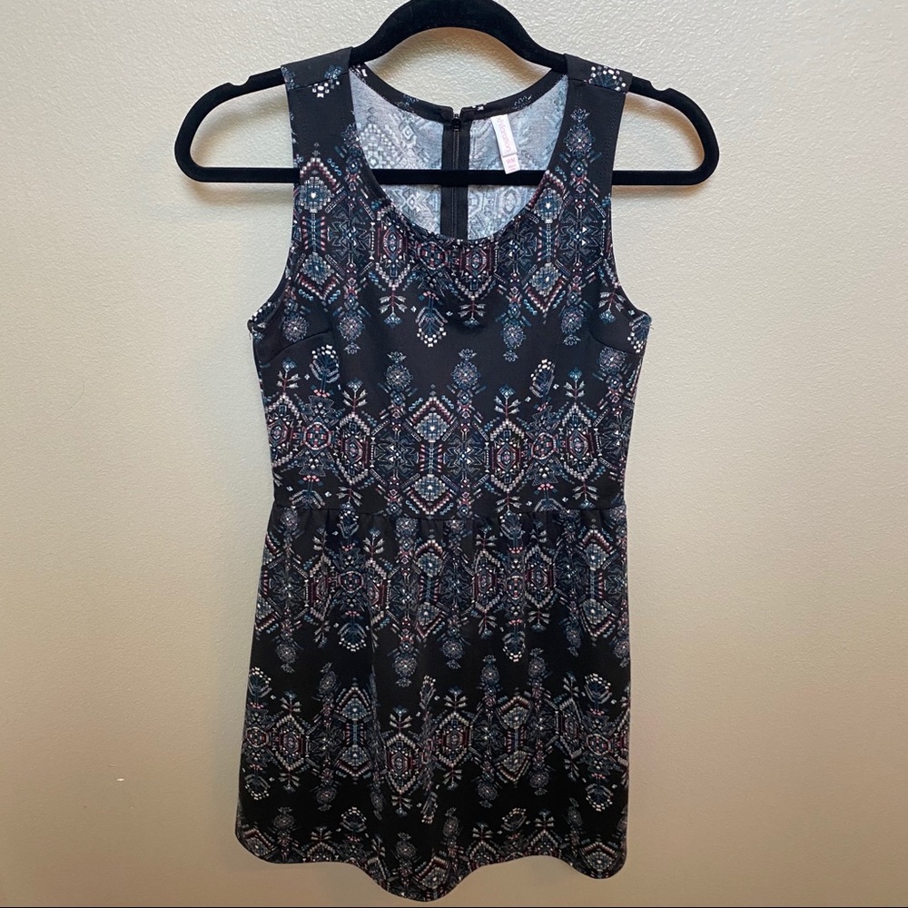 Xhilaration Black Tribal Print Sleeveless Dress
